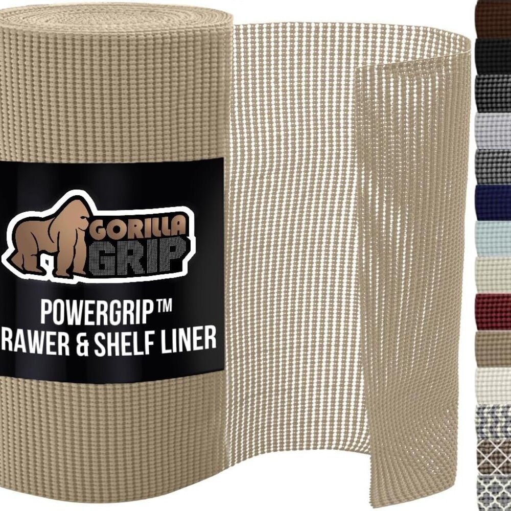 powerGRIP Drawer Shelf and Cabinet Liner, Thick Strong Hold, Non-Adhesive Liners